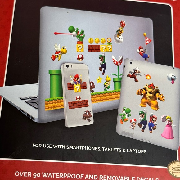 SUPER MARIO DECALS FOR USE WITH SMARTPHONES, TABLETS & LAPTOPS - Picture 9 of 9